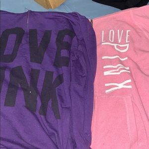 2 Victoria secrets pink sweatshirts